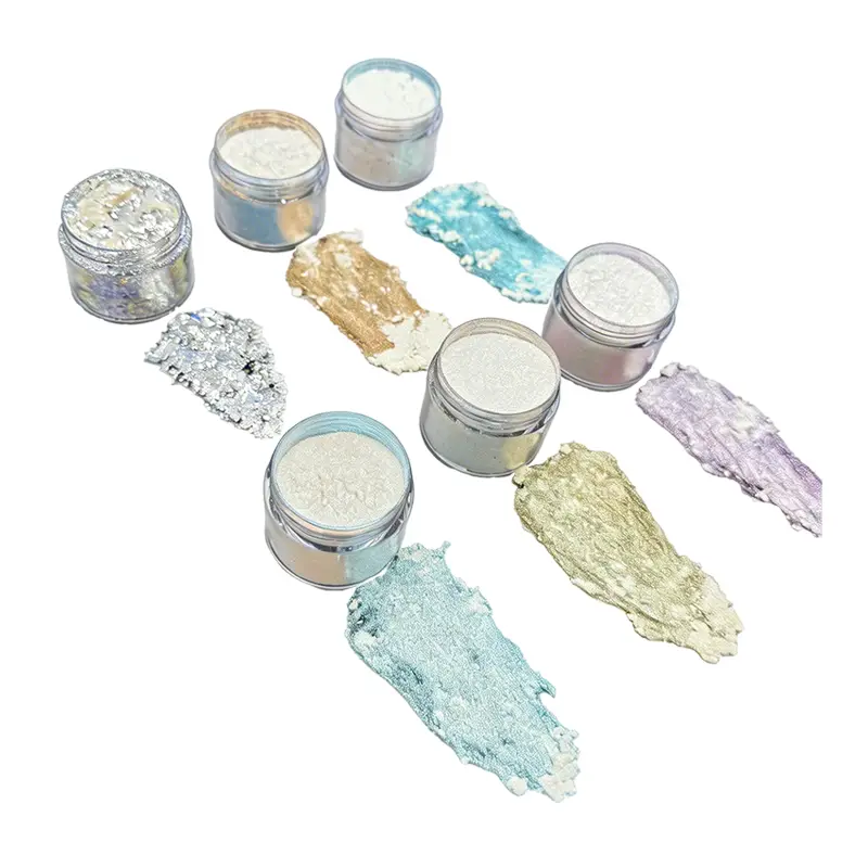 Silver Fantasy Transparent Color-shifting Pigments for Highlighter Powder and Cream